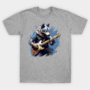 Wolf Playing Guitar T-Shirt